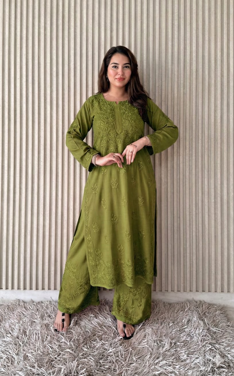 Lucknowi Chikankari Plazo Set